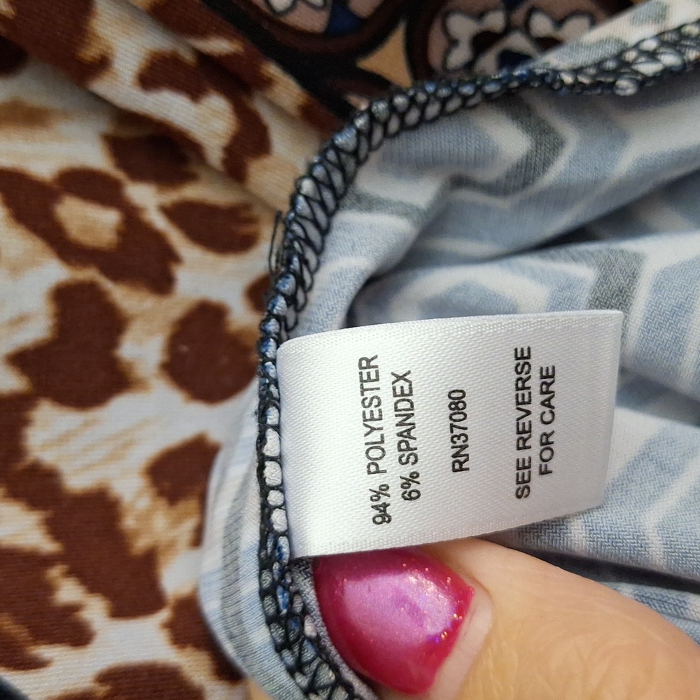 Cato Multicolor V-Neck Patchwork Soft & Stretchy … - image 8